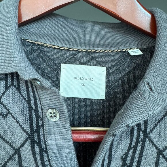 Billy Reid Stained Glass Cotton Sweater Polo - Picture 3 of 4